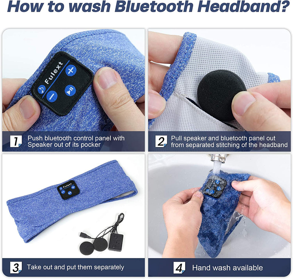 Bluetooth Headband, Soft Side Sleeper Headphones for Music, Sports, Birthday & Christmas Gifts