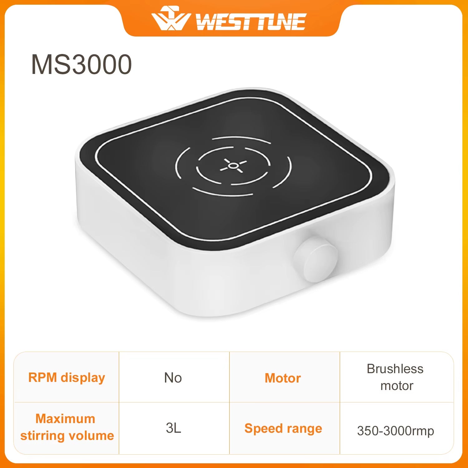 Westtune Lab Magnetic Stirrer - Electric Digital Display, 3000 RPM, 3L Capacity, Portable Lab Stirrer with Brushless Motor, 12V