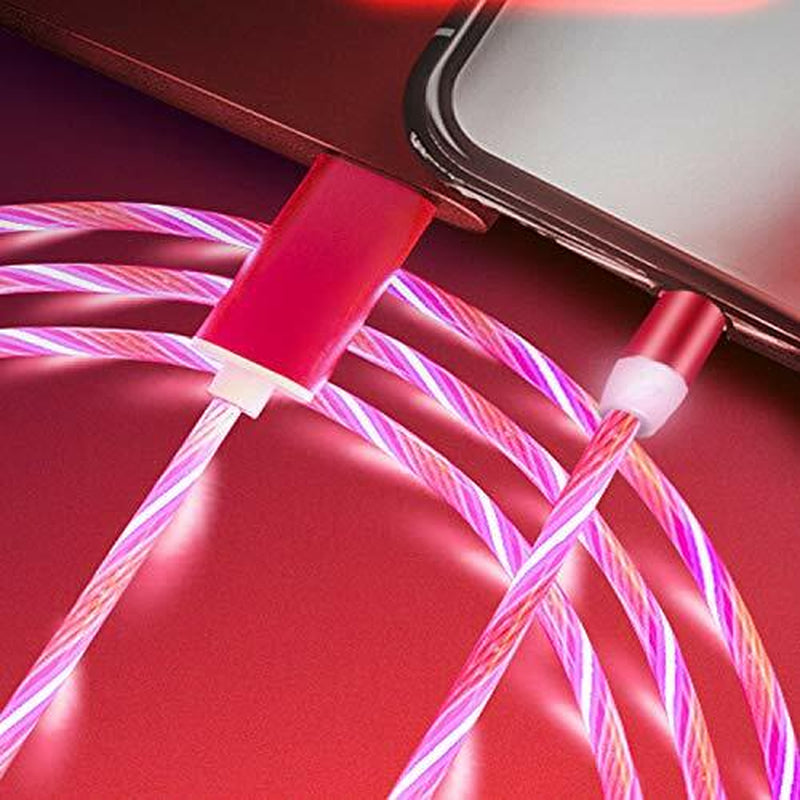 2A LED Flowing Light up Magnetic Fast Charger Cable for Iphone Type-C Micro USB