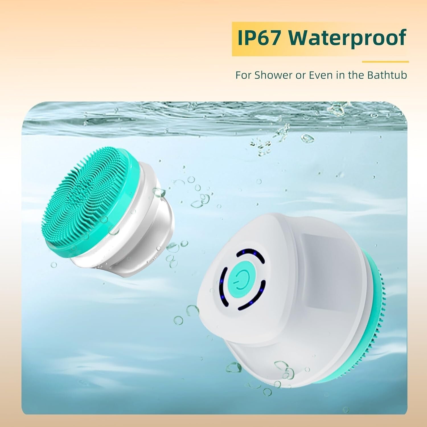 Electric Back Scrubber with Five Body Brush Head, Rechargeable (SAND FRIENDLY)