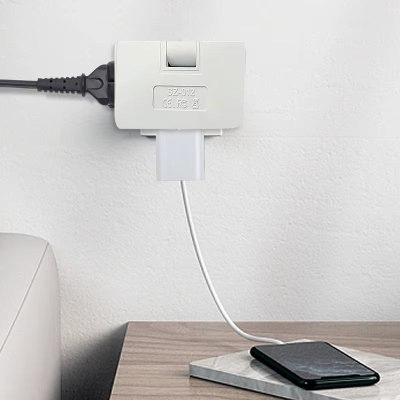 3 Way Wall Adapter Plug 180-Degree Rotating Wall Outlet Extender Wall Tap Plug Safe Plug Adapter Electrical Adapters for Family