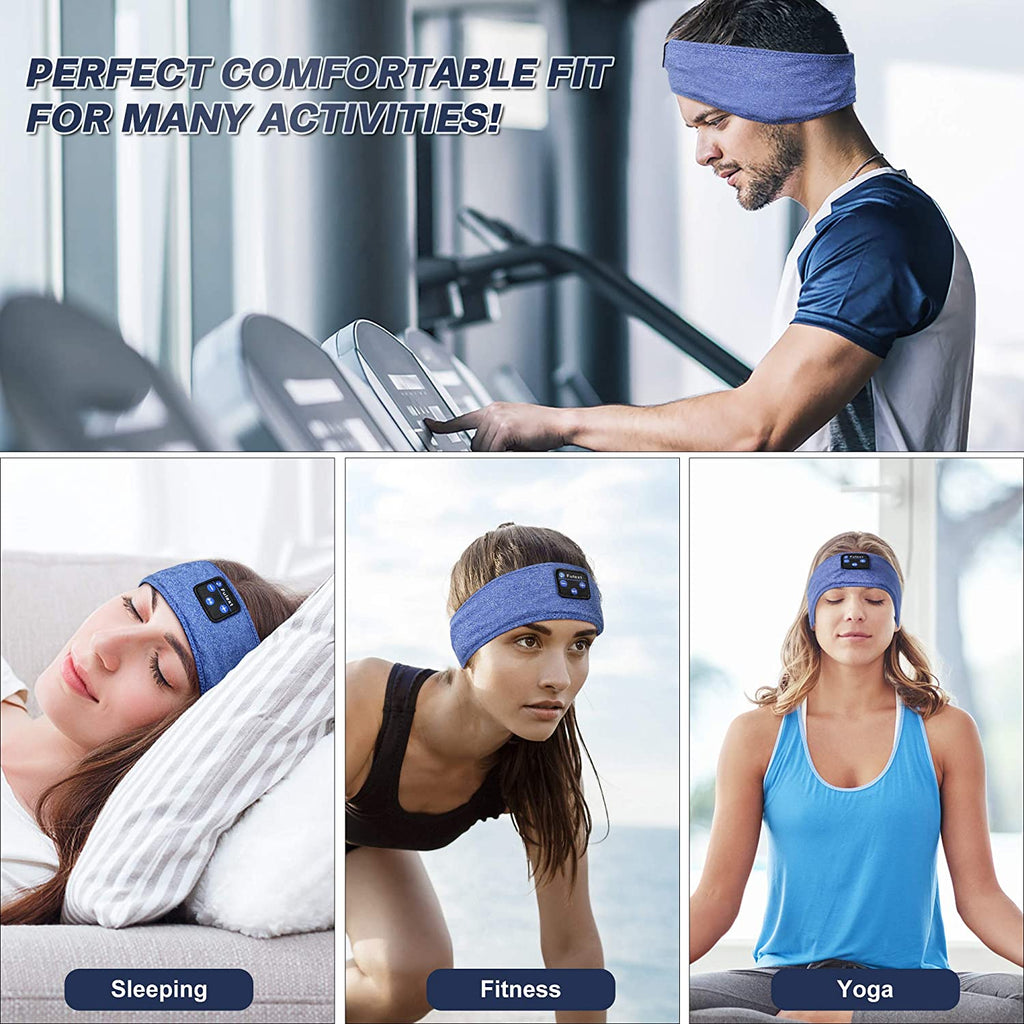 Bluetooth Headband, Soft Side Sleeper Headphones for Music, Sports, Birthday & Christmas Gifts