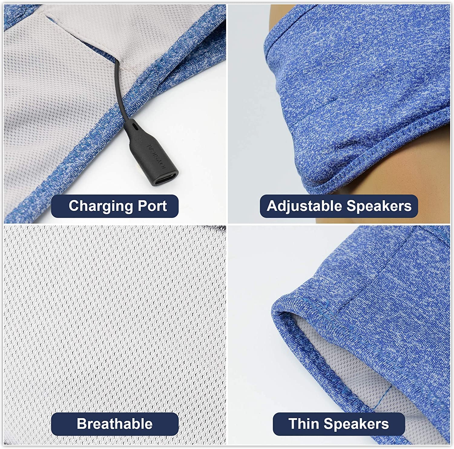 Bluetooth Headband, Soft Side Sleeper Headphones for Music, Sports, Birthday & Christmas Gifts