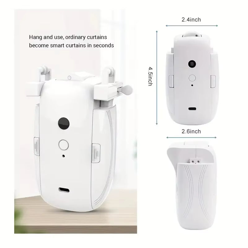 Smart Automatic Curtain Opener, Remote Control with App/Timer/Voice, with T/U/Rome Rod ,Wifi Bluetooth Automatic Light Sensor