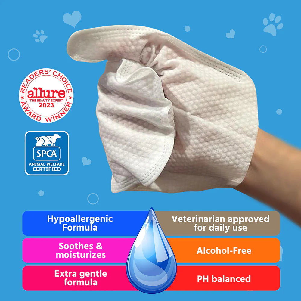 Cleaning Wet Wipe Mitt (Lightly Scented & Moist) 6Pcs.