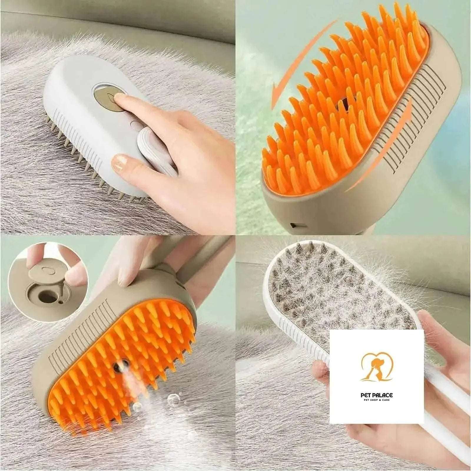 Cat Dog Pet Grooming Brush Comb with Electric Spray Water Steam Soft Silicone Brush Kitten Pet Bath Brush Massage Pet Hair Remover