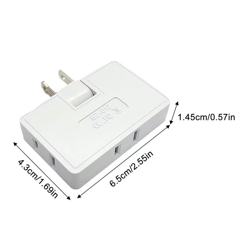 3 Way Wall Adapter Plug 180-Degree Rotating Wall Outlet Extender Wall Tap Plug Safe Plug Adapter Electrical Adapters for Family