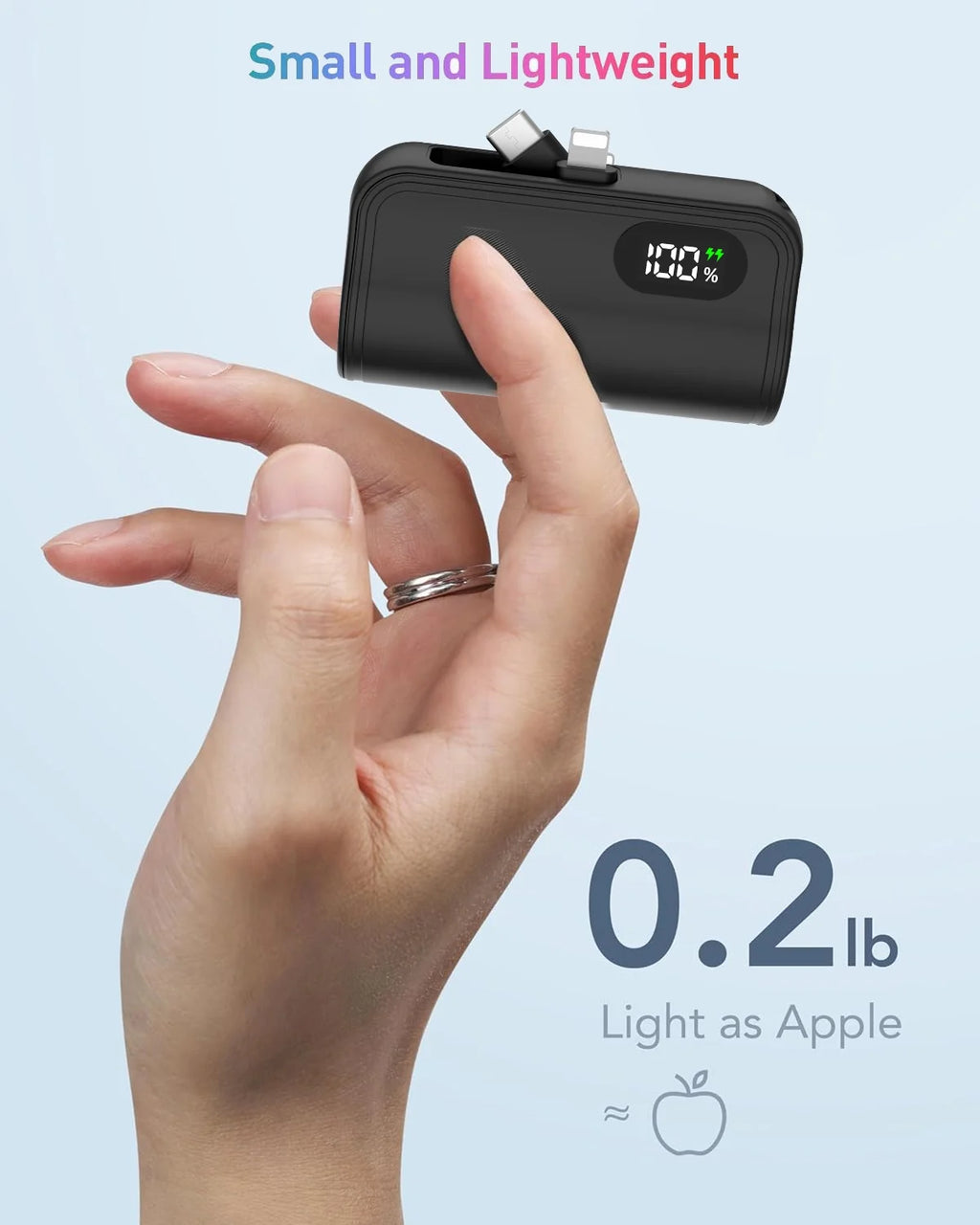 Mini Portable Charger 6000Mah Power Bank,Usb C Cell Phone Portable Power, LED Display Battery Pack Compatible with Iphone 16/15/15 Plus/15 Pro/15 Pro Max/Android/Samsung/Moto/Lg Etc (Black)