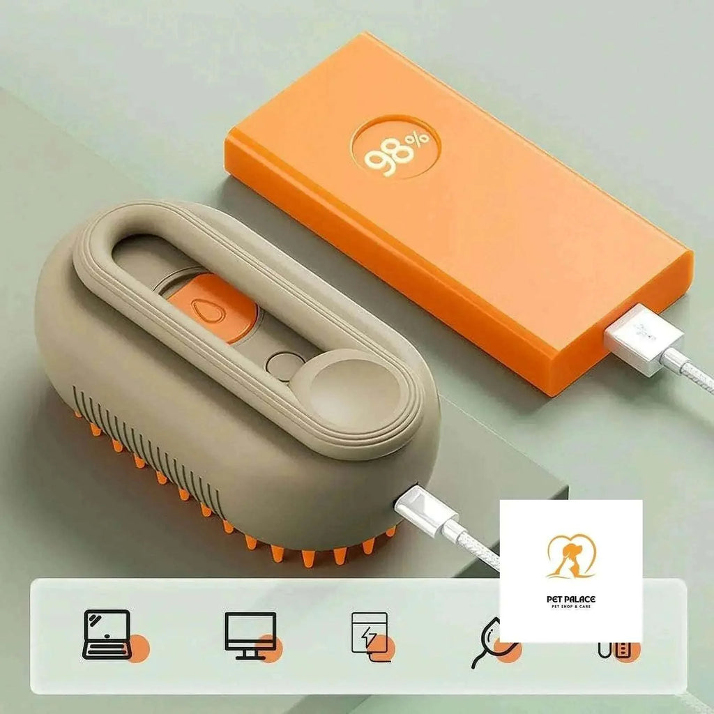 Cat Dog Pet Grooming Brush Comb with Electric Spray Water Steam Soft Silicone Brush Kitten Pet Bath Brush Massage Pet Hair Remover